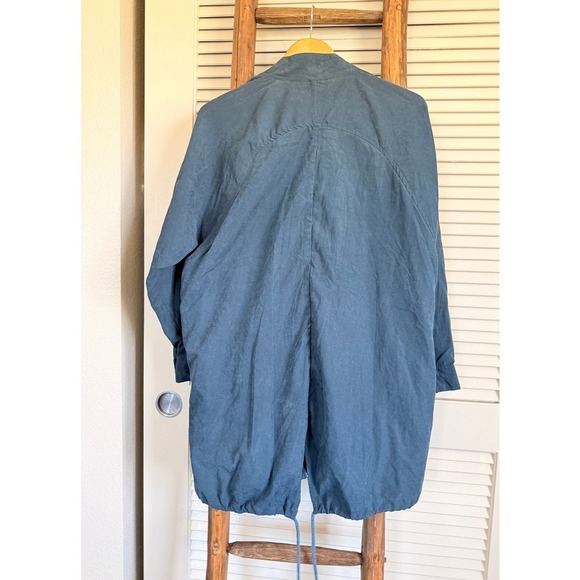Brandy Melville Blue Cocoon Style Jacket Lightweight Spring Coat - Picture 3 of 7